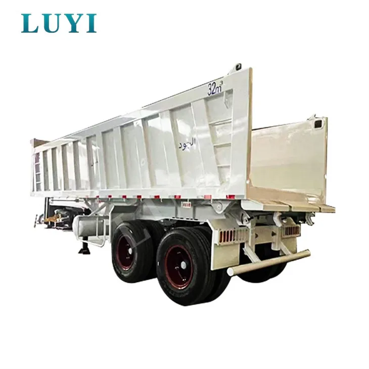 2 tengelyes teherautó utánfutó Kiváló minőségű hátsó billenős félpótkocsi