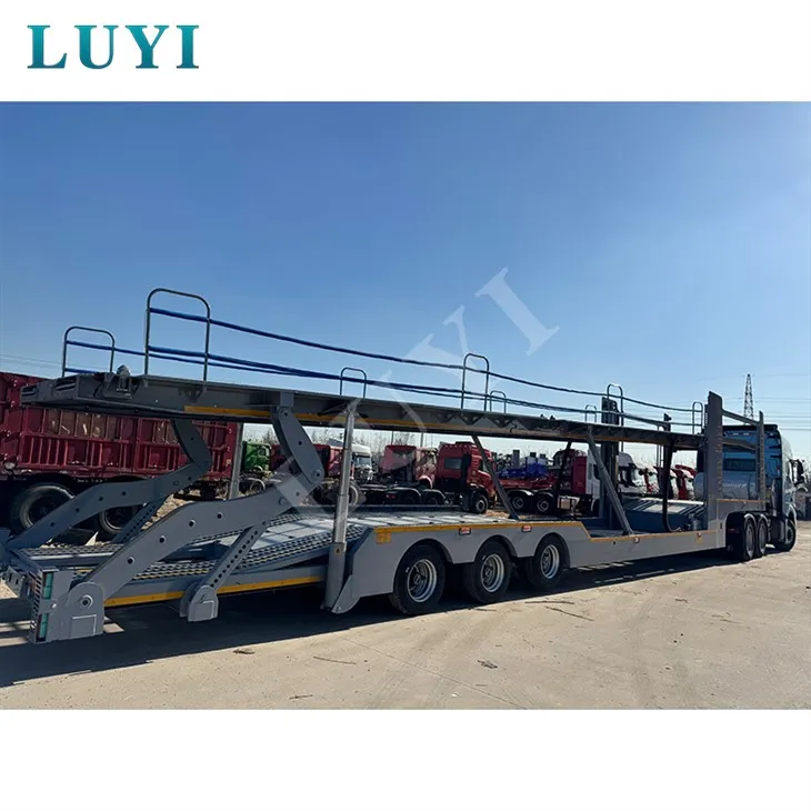 3 tengelyes dupla fedélzet 8 jármű szállító autó hordozó félpótkocsi