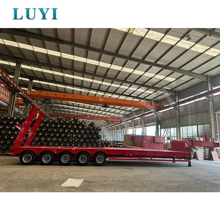 Öt-vezetékes tíz-tengelyű Gooseneck alacsony lapos félpótkocsi{2}}